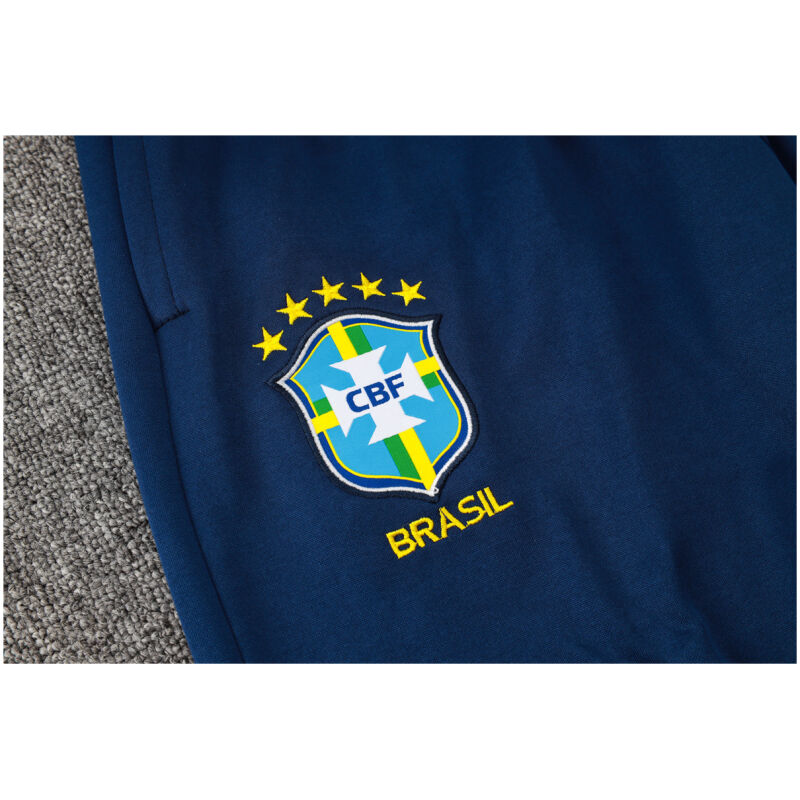 Mens Brazil Hoodie Jacket + Pants Training Suit Blue 2024