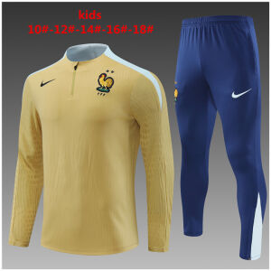 Kids France Training Suit Gold 2024