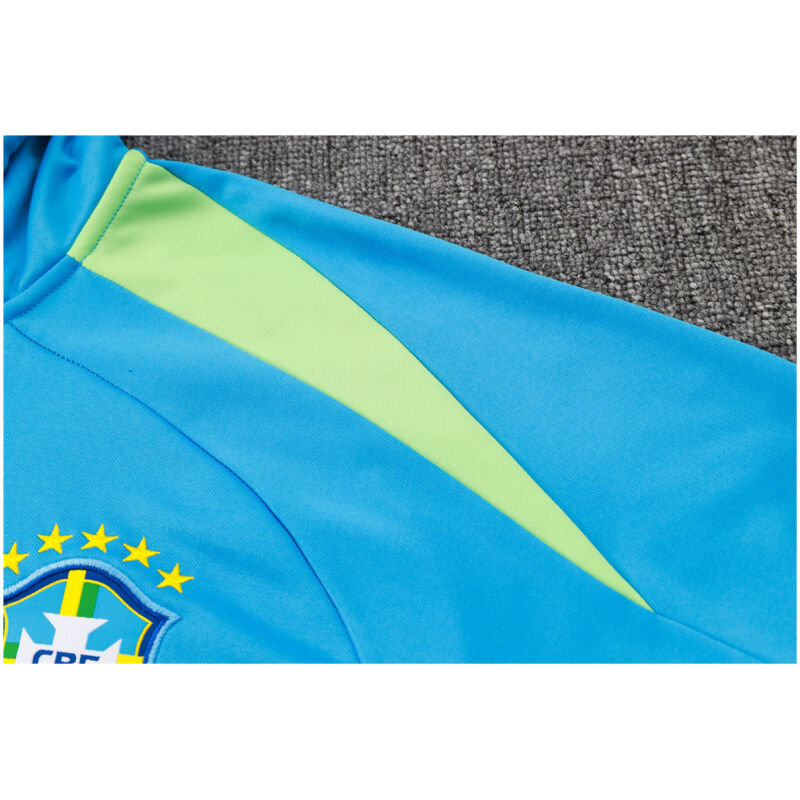 Mens Brazil Hoodie Sweatshirt + Pants Training Suit Blue 2024