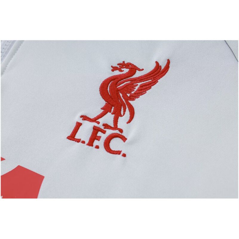 Mens Liverpool Hoodie Sweatshirt + Pants Training Suit Light Grey 2024/25