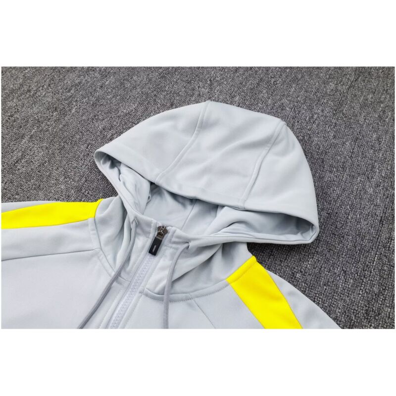 Mens Liverpool Hoodie Sweatshirt + Pants Training Suit Light Grey 2024/25
