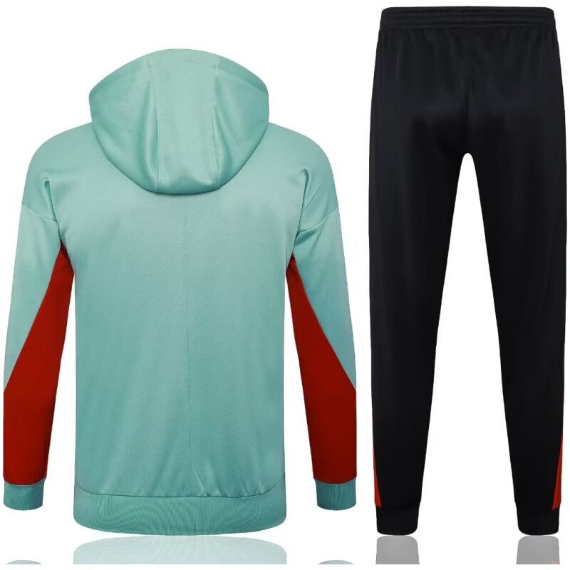 Mens Liverpool Hoodie Jacket + Pants Training Suit Light Green 2024/25