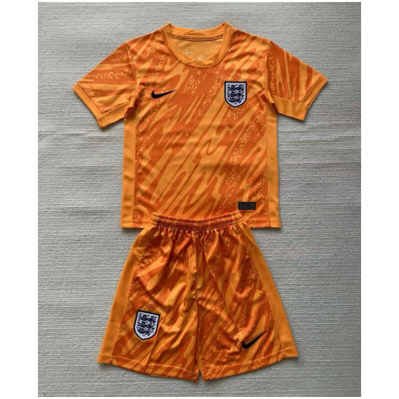 Kids England Orange Goalkeeper Jersey 2024