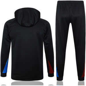 Mens Barcelona Hoodie Sweatshirt + Pants Training Suit Black 2024/25