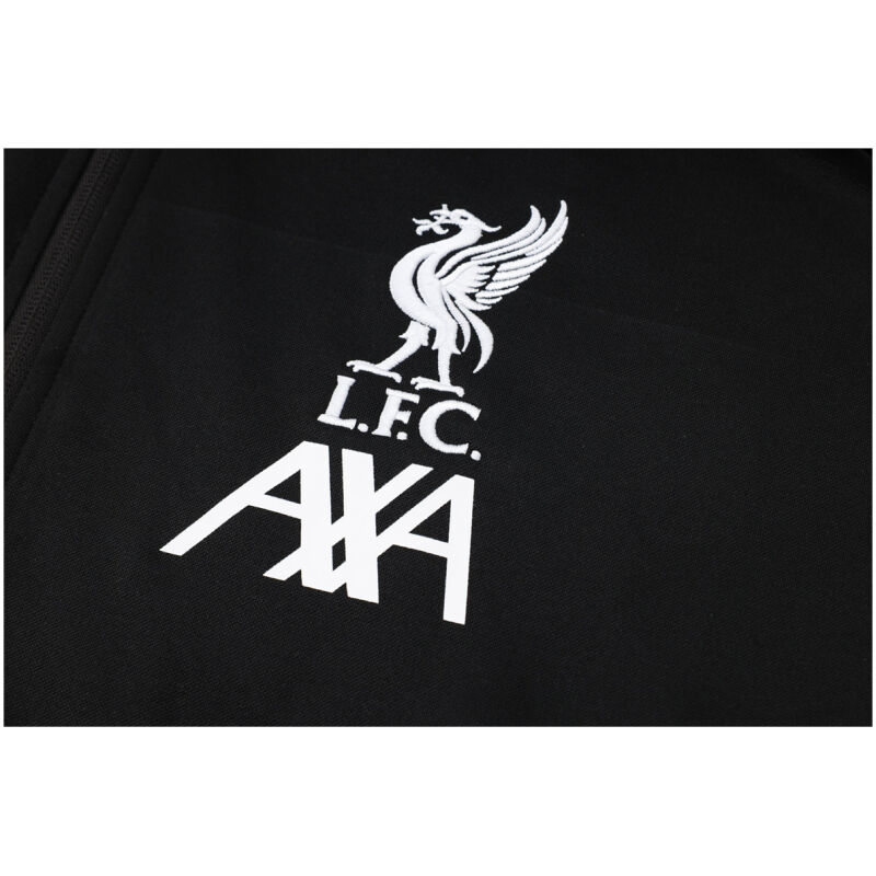 Mens Liverpool Hoodie Jacket + Pants Training Suit Black 2024/25