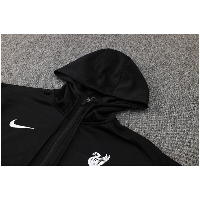 Mens Liverpool Hoodie Jacket + Pants Training Suit Black 2024/25