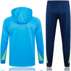 Mens Brazil Hoodie Sweatshirt + Pants Training Suit Blue 2024