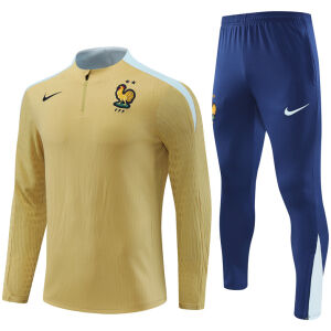 Mens France Training Suit Gold 2024