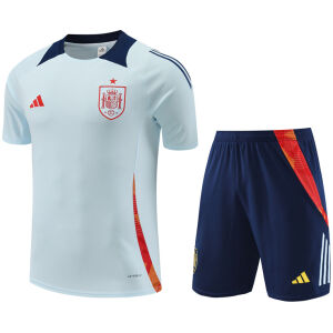 Mens Spain Short Training Suit Light Blue 2024