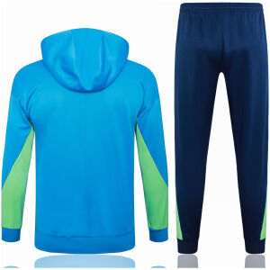 Mens Brazil Hoodie Jacket + Pants Training Suit Blue 2024