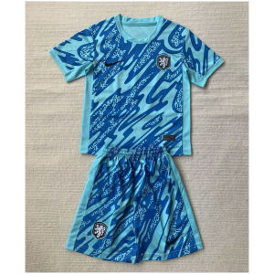 Kids Netherlands Blue Goalkeeper Jersey 2024