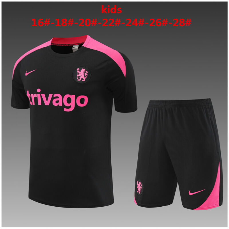 Kids Chelsea Short Training Suit Black 2024/25