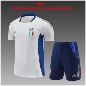 Kids Italy Short Training Suit White 2024