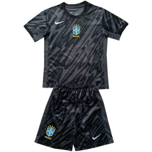Kids Brazil Black Goalkeeper Jersey 2024