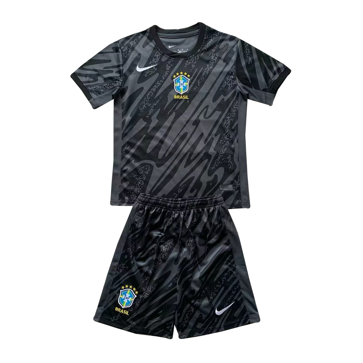 Kids Brazil Black Goalkeeper Jersey 2024