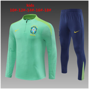 Kids Brazil Training Suit Green 2024