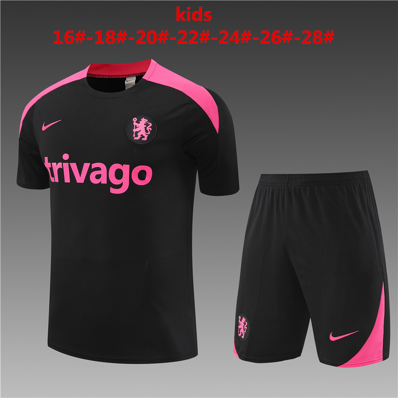 Kids Chelsea Short Training Suit Black 2024/25