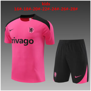 Kids Chelsea Short Training Suit Pink 2024/25