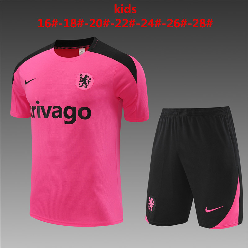 Kids Chelsea Short Training Suit Pink 2024/25