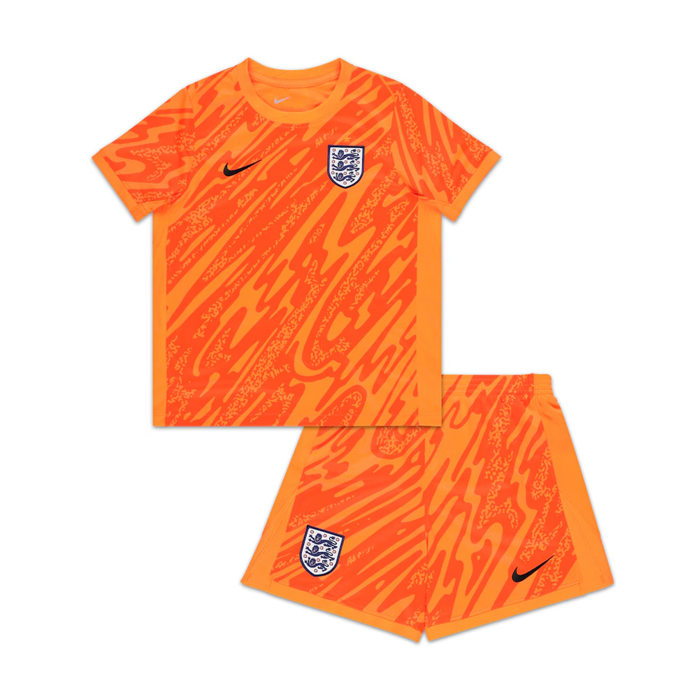Kids England Orange Goalkeeper Jersey 2024