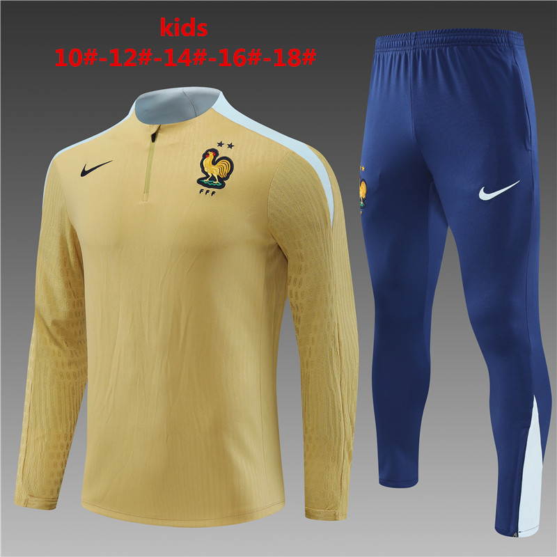 Kids France Training Suit Gold 2024