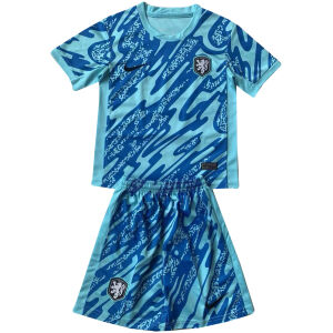 Kids Netherlands Blue Goalkeeper Jersey 2024