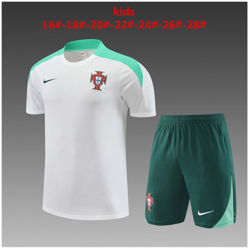 Kids Portugal Short Training Suit White 2024