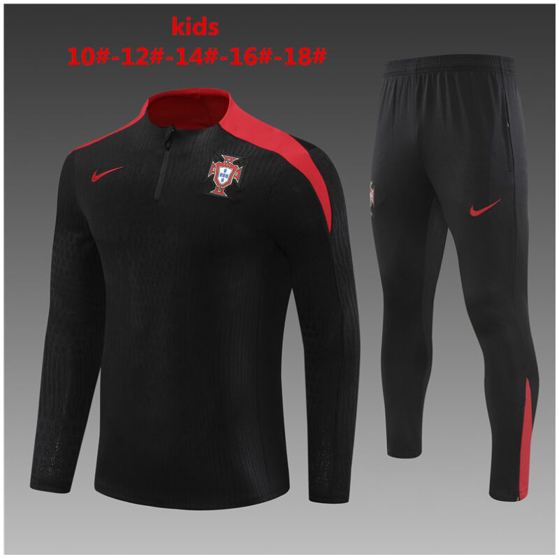 Kids Portugal Training Suit Black 2024