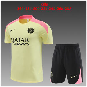 Kids PSG Short Training Suit Yellow 2024/25