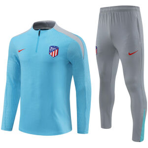 Mens Atletico Madrid Training Suit Light Blue 2024/25 Mens Atletico Madrid Training Suit Light Blue 2024/25