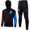 Mens Barcelona Hoodie Jacket + Pants Training Suit Black 2024/25