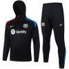 Mens Barcelona Hoodie Sweatshirt + Pants Training Suit Black 2024/25