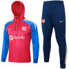 Mens Barcelona Hoodie Sweatshirt + Pants Training Suit Red-Blue 2024/25