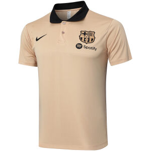 Mens Barcelona Polo Shirt Apricot 2024/25