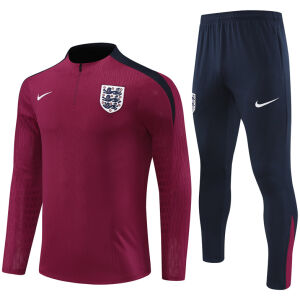 Mens England Training Suit Burgundy 2024