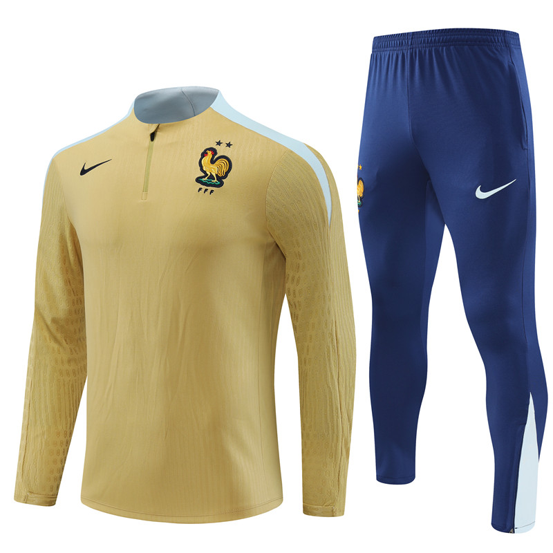 Mens France Training Suit Gold 2024
