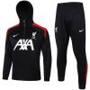 Mens Liverpool Hoodie Sweatshirt + Pants Training Suit Black 2024/25