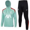 Mens Liverpool Hoodie Sweatshirt + Pants Training Suit Light Green 2024/25