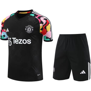 Mens Manchester United Short Training Suit Black 2024/25