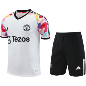 Mens Manchester United Short Training Suit White 2024/25