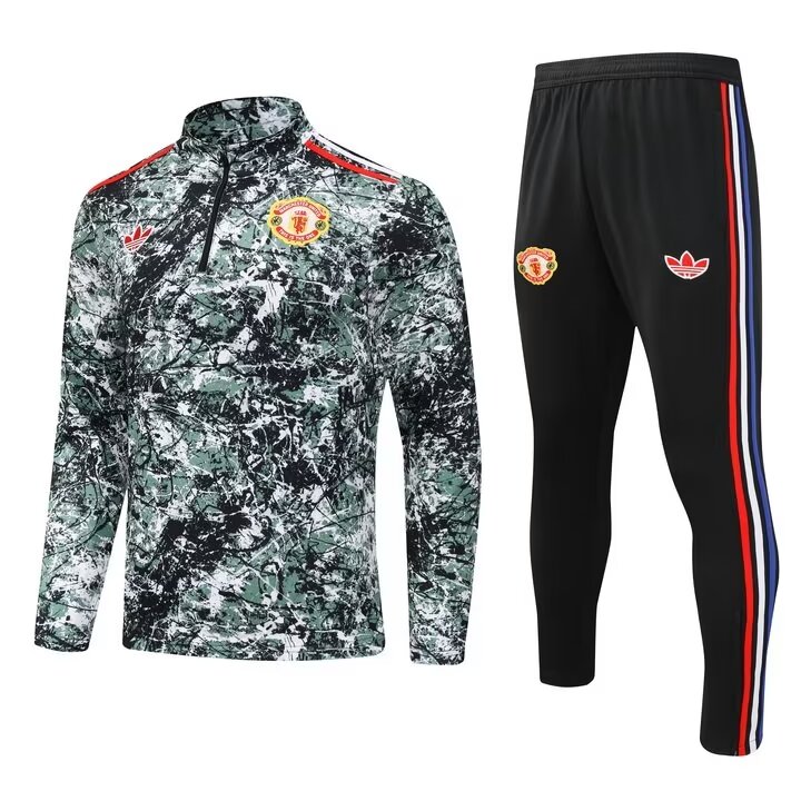 Mens Manchester United Training Suit Green-Black 2024/25