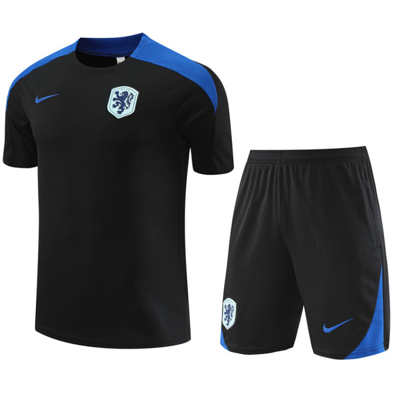 Mens Netherlands Short Training Suit Black 2024