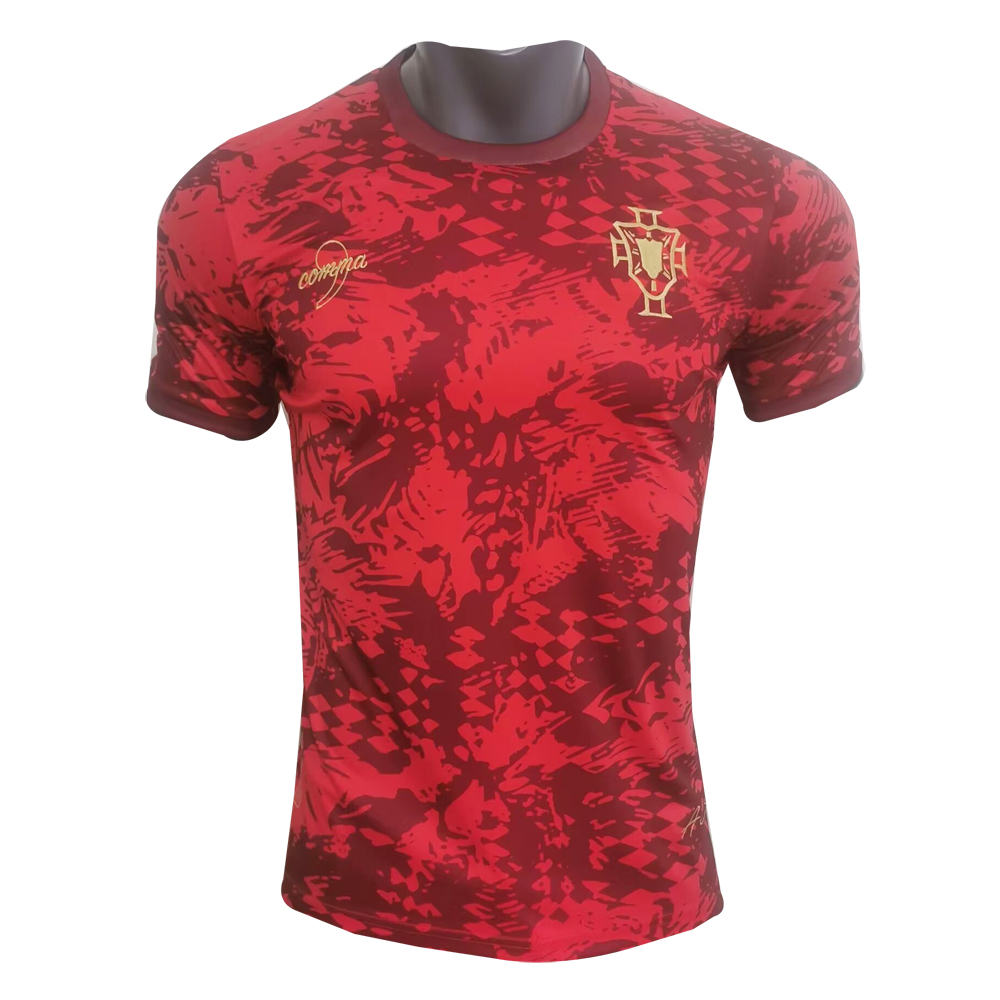 Mens Portugal Pre-Match Short Training Red Jersey 2024