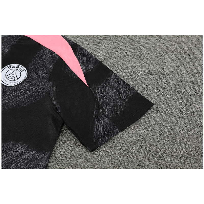 Mens PSG Short Training Suit Black – Pink 2024/25