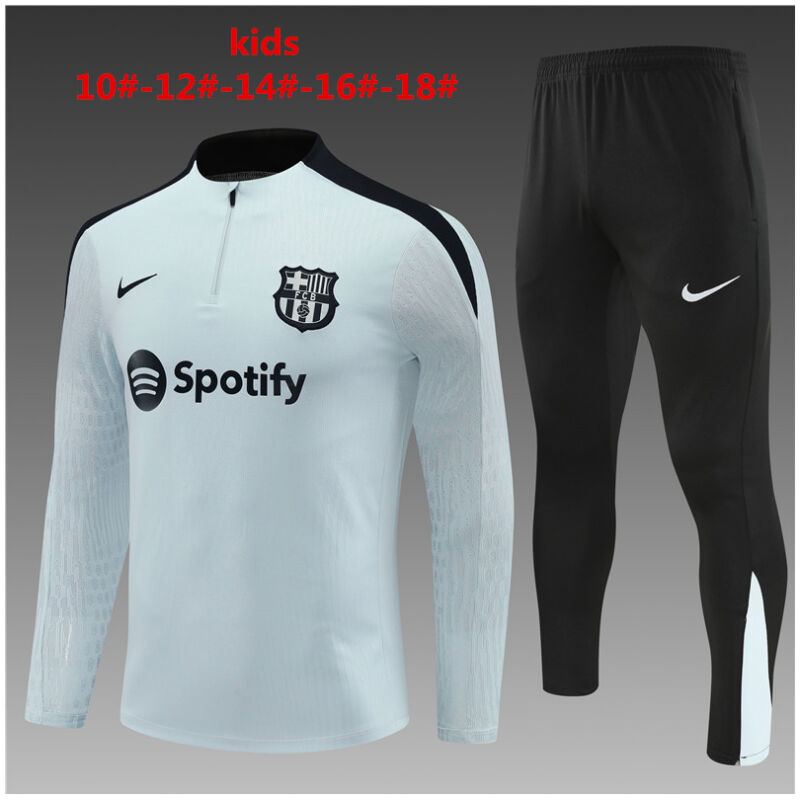 Kids Barcelona Training Suit Light Blue 2024/25