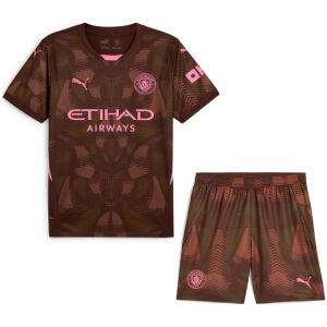 Kids Manchester City Goalkeeper Coffee Jersey 2024/25