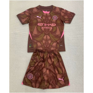Kids Manchester City Goalkeeper Coffee Jersey 2024/25