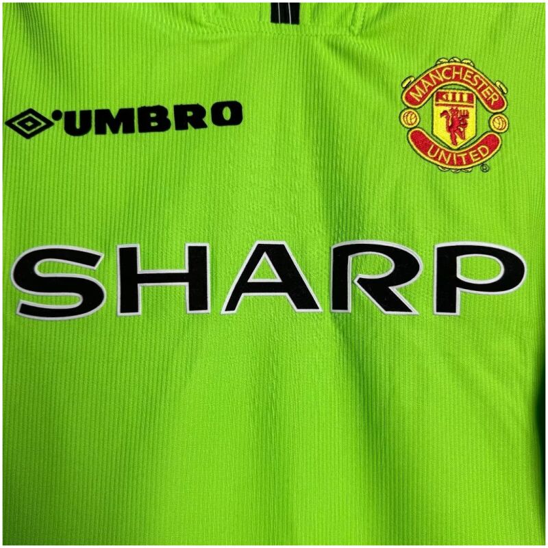 Mens Manchester United Retro Goalkeeper Green Jersey Long Sleeve 1998/99