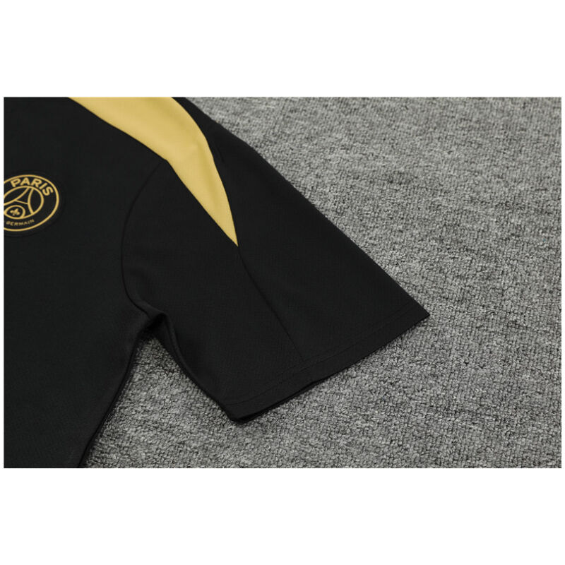 Mens PSG Short Training Suit Black – Gold 2024/25