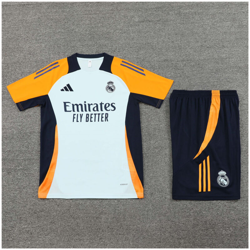 Kids Real Madrid Short Training Suit Light Blue 2024/25
